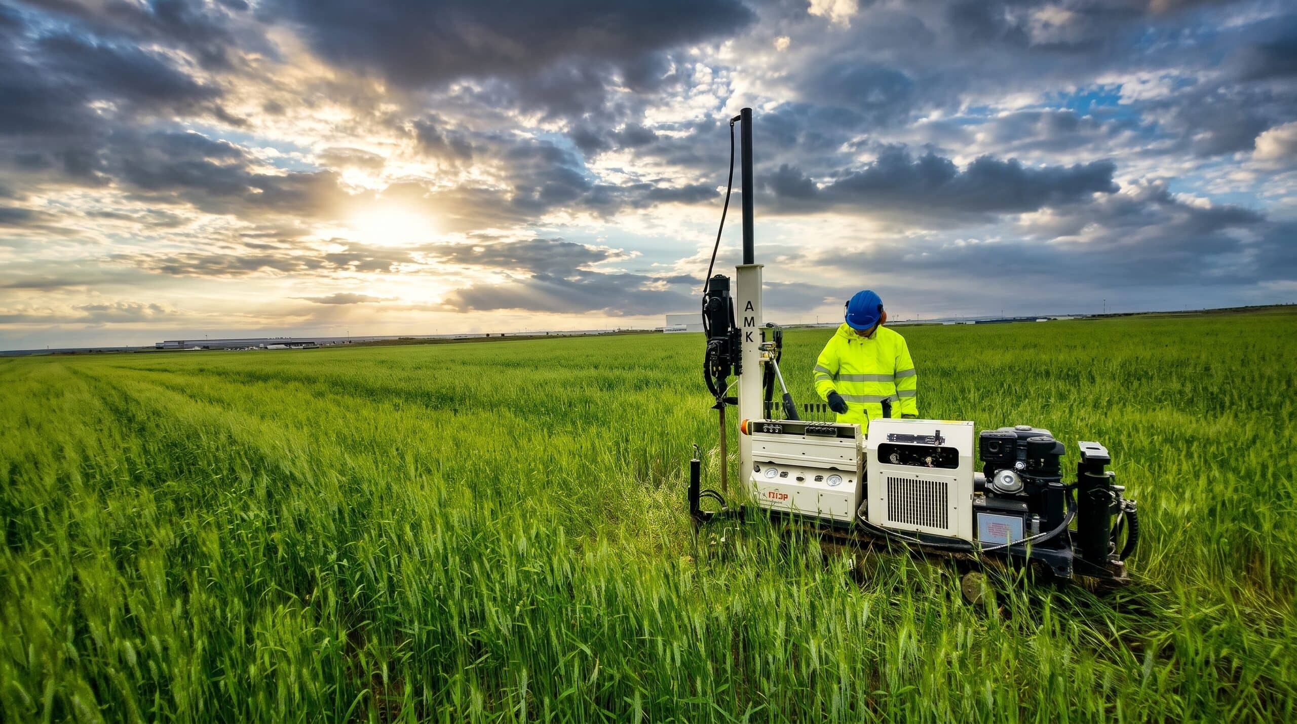 Borehole drilled with the Soilutions TEC10.2 penetrometer in a cereal field
